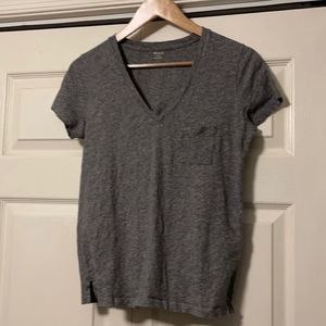 MADEWELL grey V neck T size S